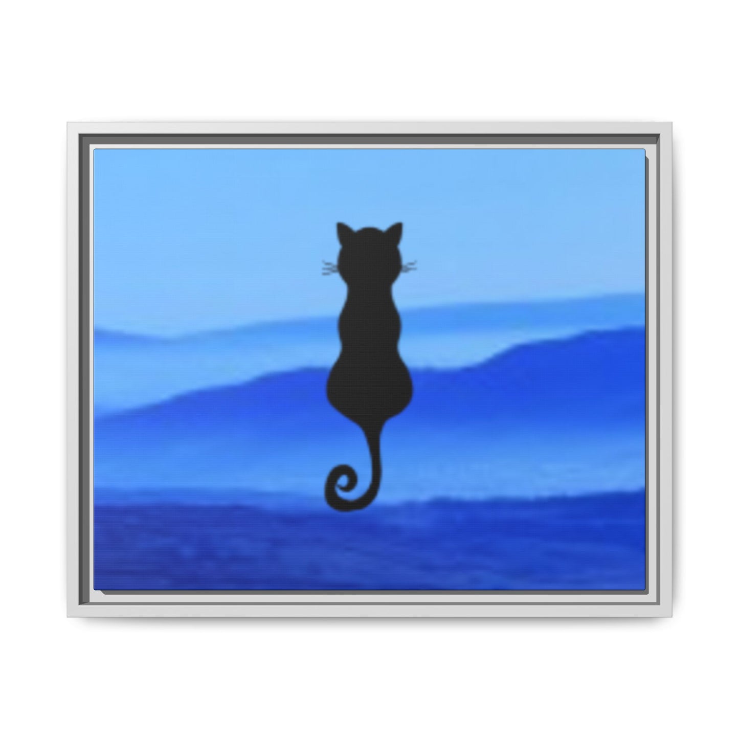 Framed Cat Silhouette Art Print, Wall Decor, Cat Lover Gift, Home Office Art, Pet Memorial