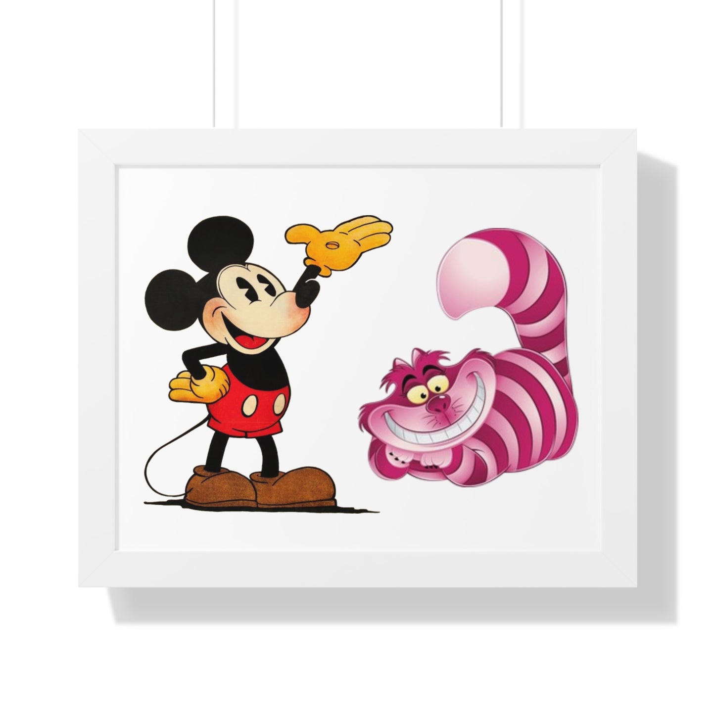 Framed Horizontal Poster Mickey Mouse & Cheshire Cat