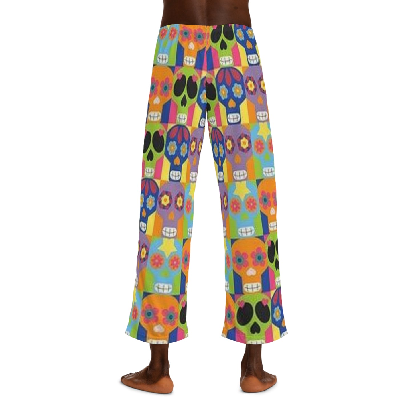 Colorful Skull Print Men's Pajama Pants - Perfect for Halloween and Casual Comfort