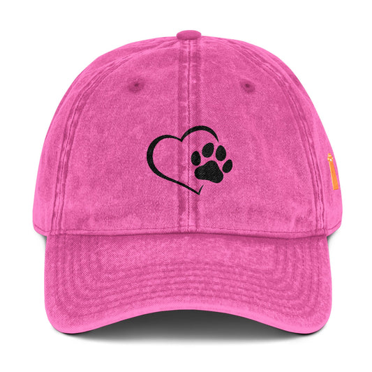 Whimsical Cat Embroidered Vintage Cap Paws Whiskers