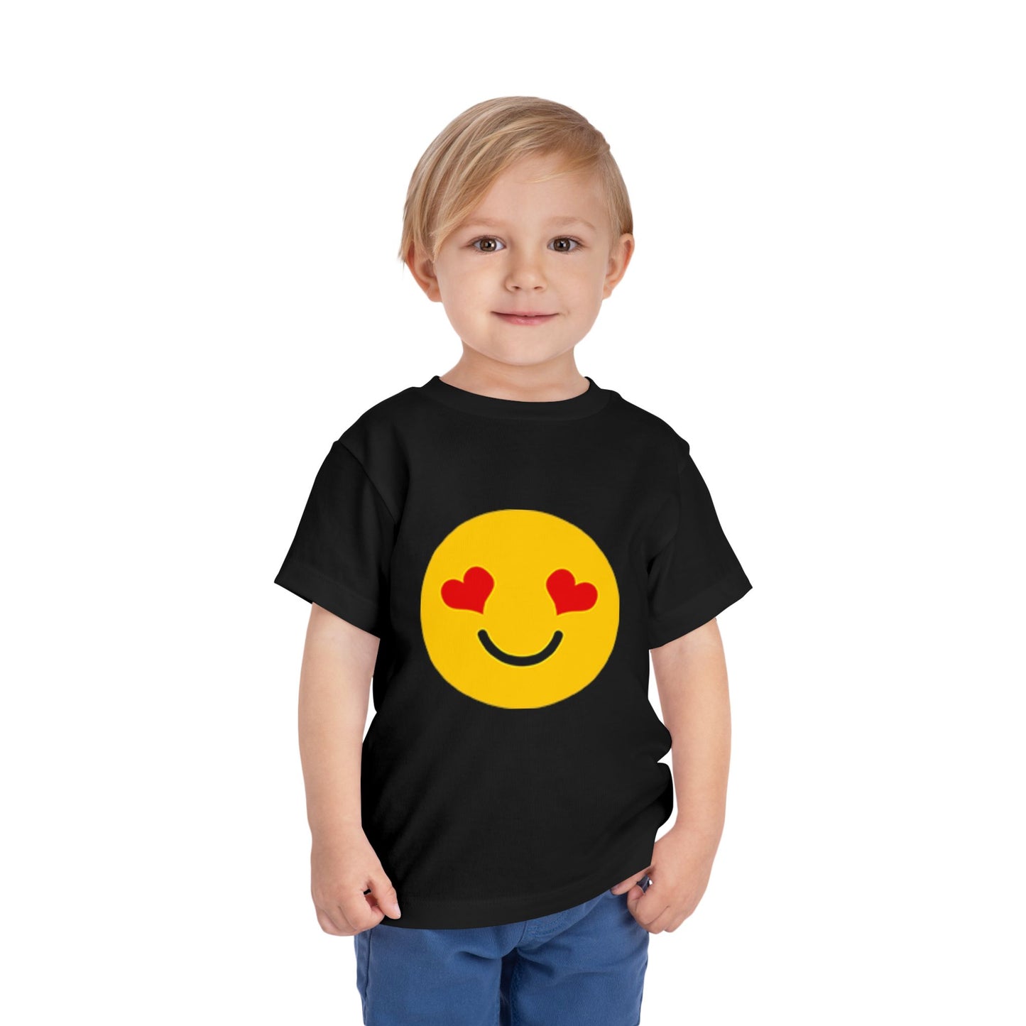Toddler Love Emoji T-shirt - Cute Kids Shirt, Birthday Gift, Playdate Outfit, Summer Apparel, Heart Smiley Top