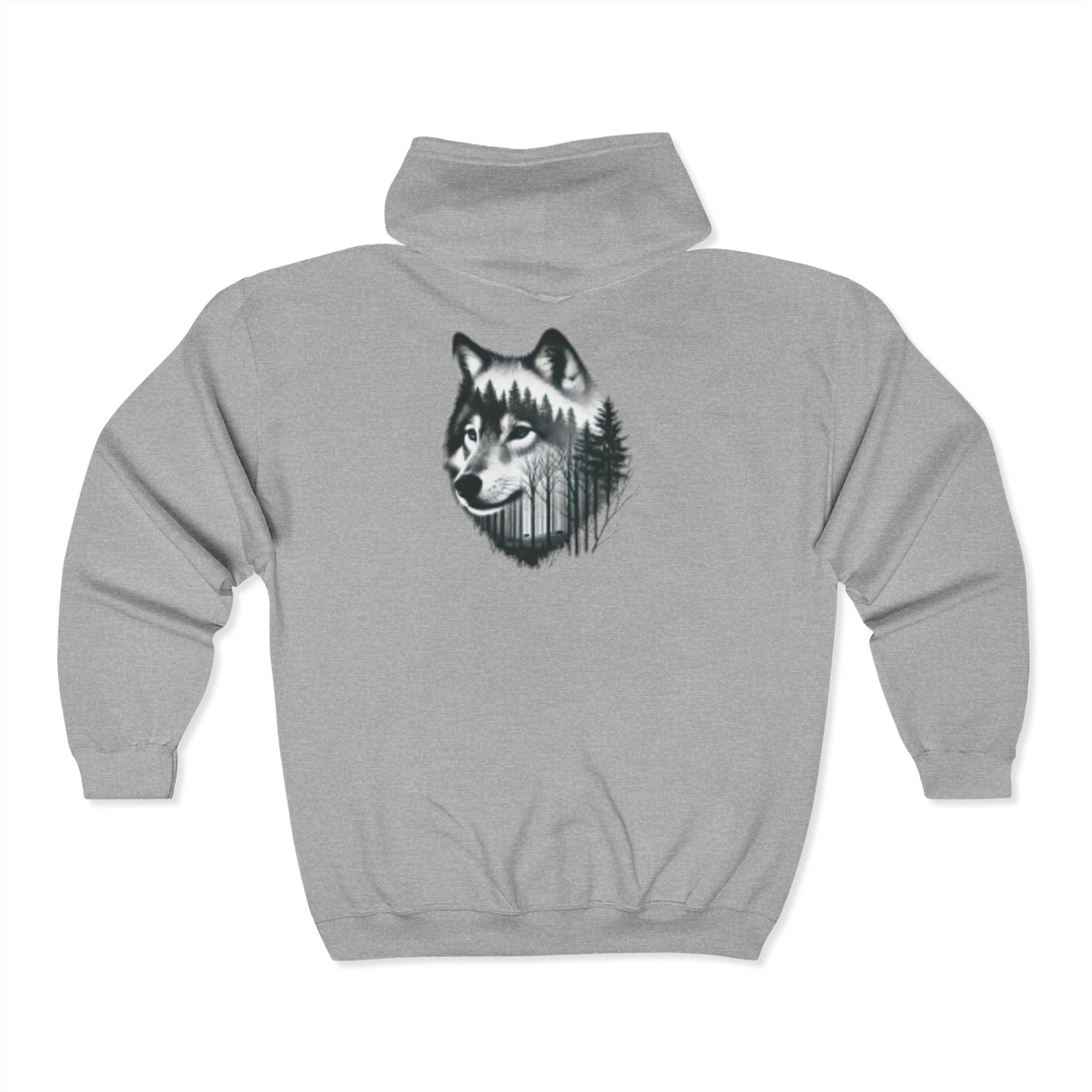 Sweat à capuche zippé Husky Forest - Sweat-shirt unisexe confortable pour les amoureux des animaux 