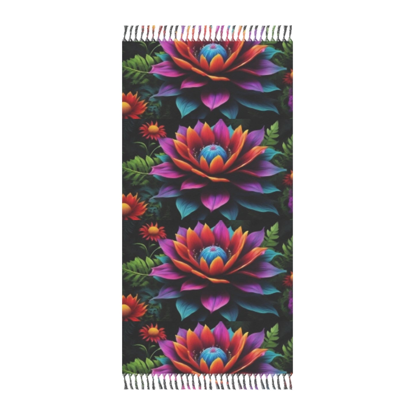 Beach Towel 38"x81" Size Flowers Let's go to Cocoa Beach in Florida