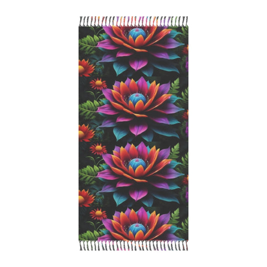 Beach Towel 38"x81" Size Flowers Let's go to Cocoa Beach in Florida