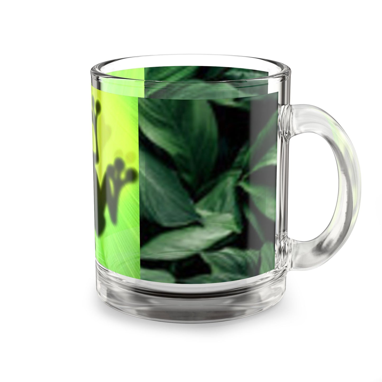 Frog Silhouette Glass Mug, 10oz - Cute Plant Lovers Gift, Tropical Decor, Unique Coffee Mug, Eco-Friendly Drinkware