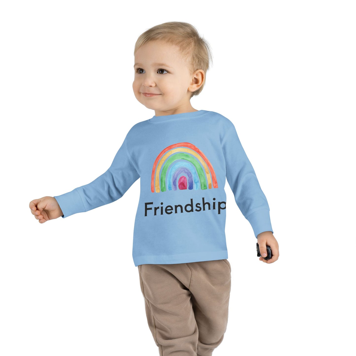 Rainbow ‘Friendship’ Patriotic Cat Toddler Long Sleeve T-shirt Fabulous Gift!