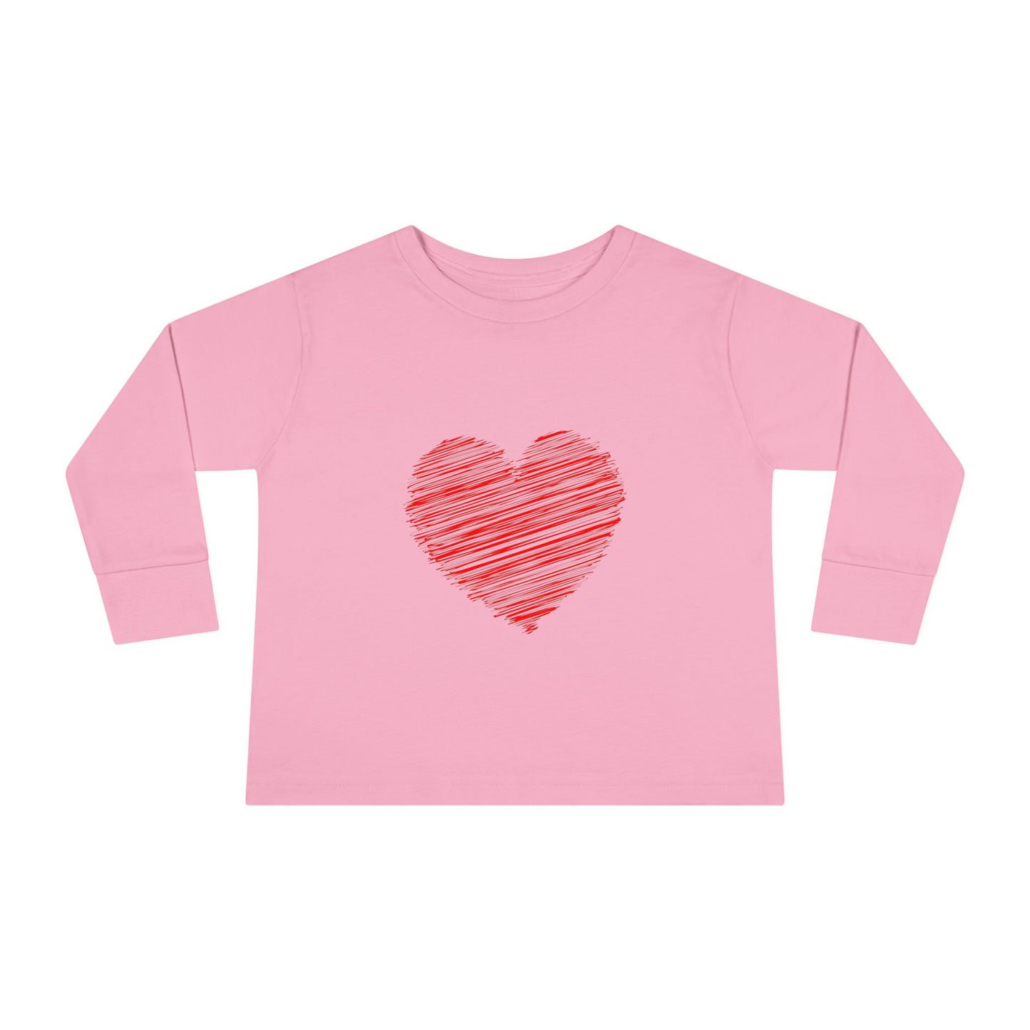 Heart & Pup Toddler Long Sleeve T-shirt | Cute Kids Shirt, Dog Lover Gift, Valentine's Day, Heart Shirt, Playful Toddler Apparel