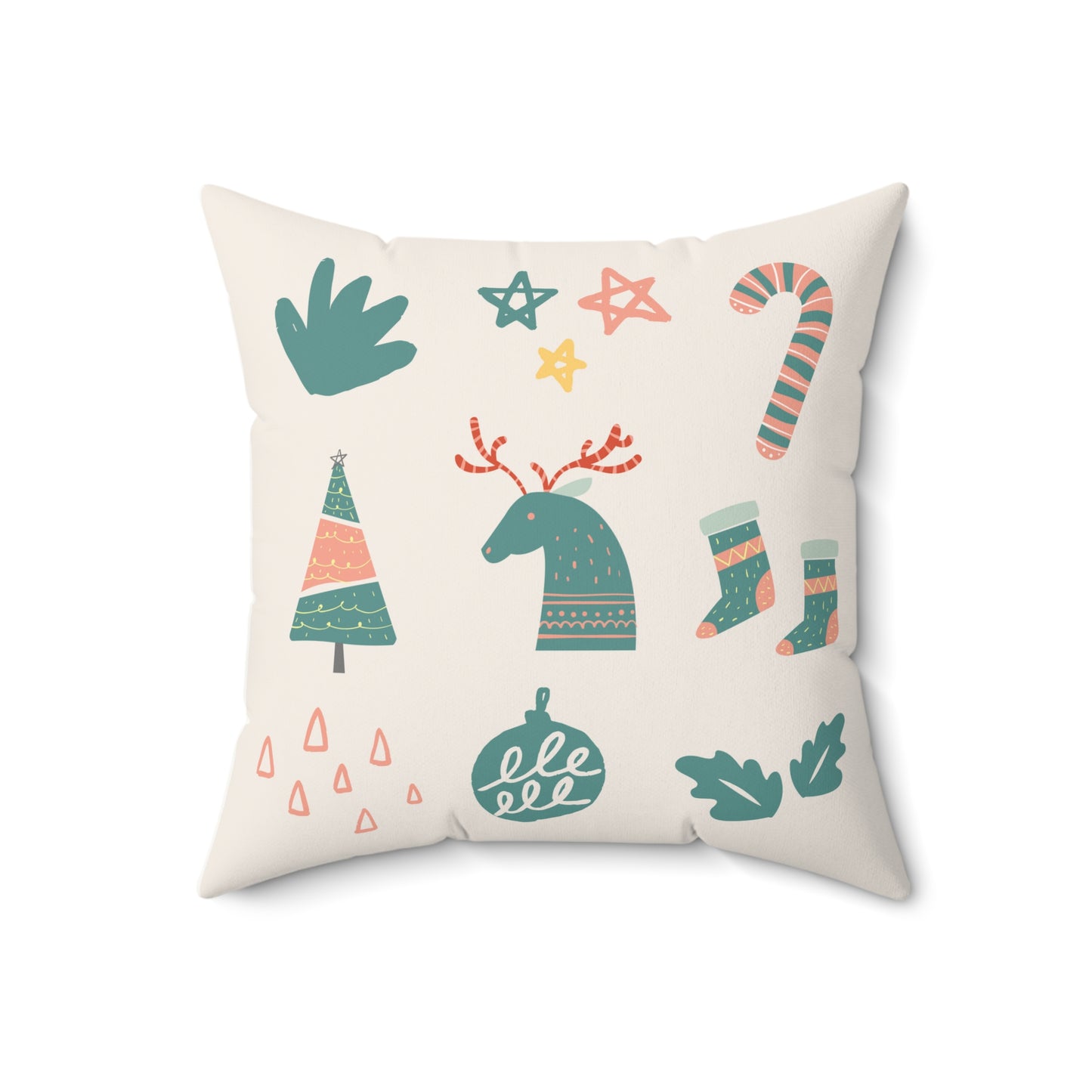 Christmas Faux Suede Square Pillow Merry Christmas and happy New Year