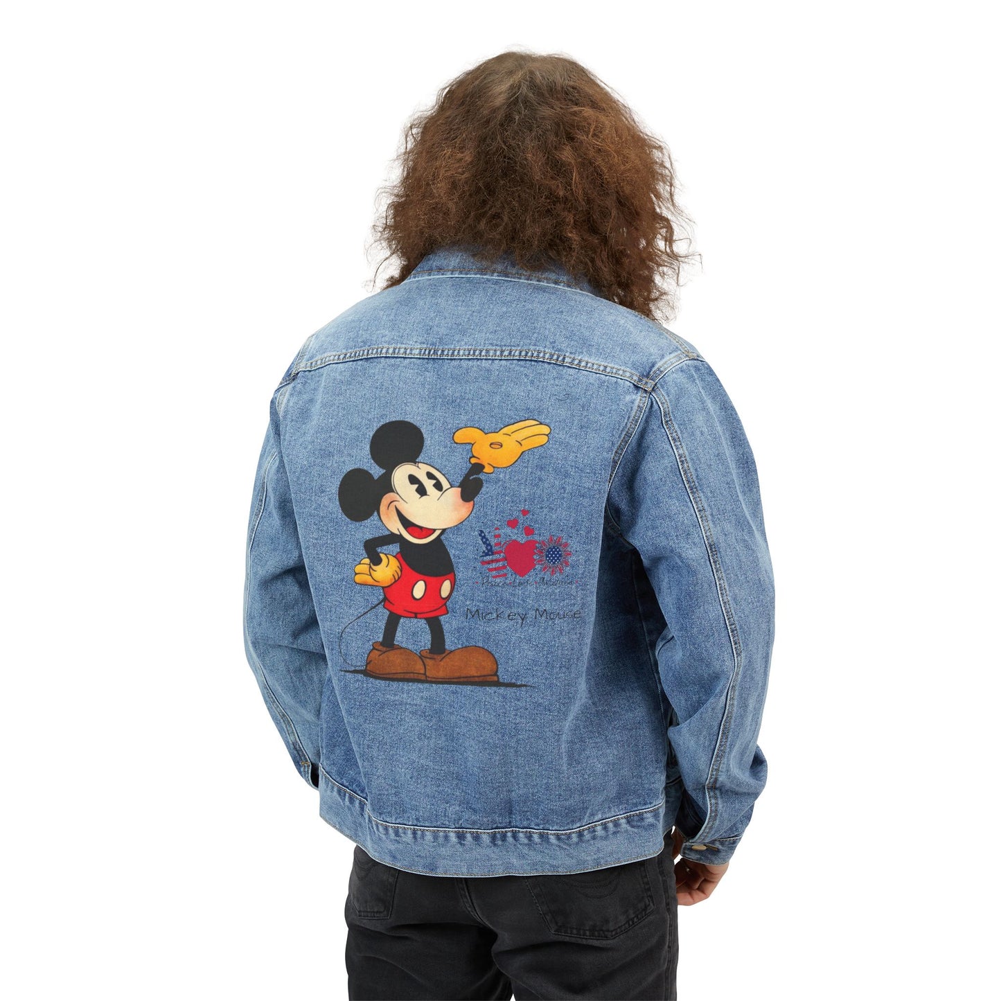 Mickey Mouse Graphic Men's Denim Jacket - Casual Retro Style