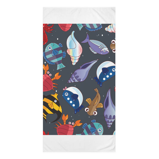 Towel 30" x60" Sea Animals Let's Go to Malibu California Beach