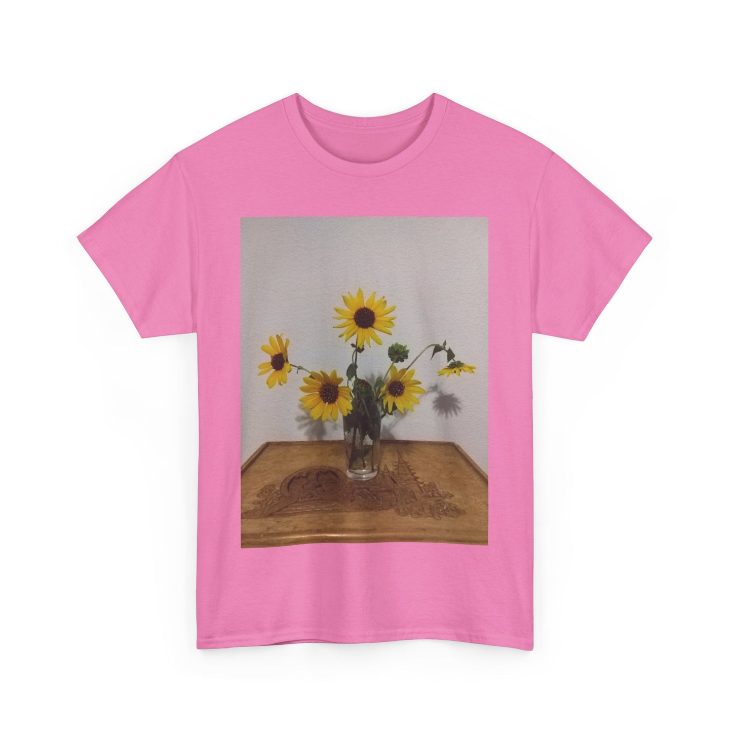 Sunflower Bouquet Unisex Heavy Cotton T-shirt, Floral Tee, Gift for Nature Lovers, Casual Wear, Summer Fashion, Eco-Friendly Shirt