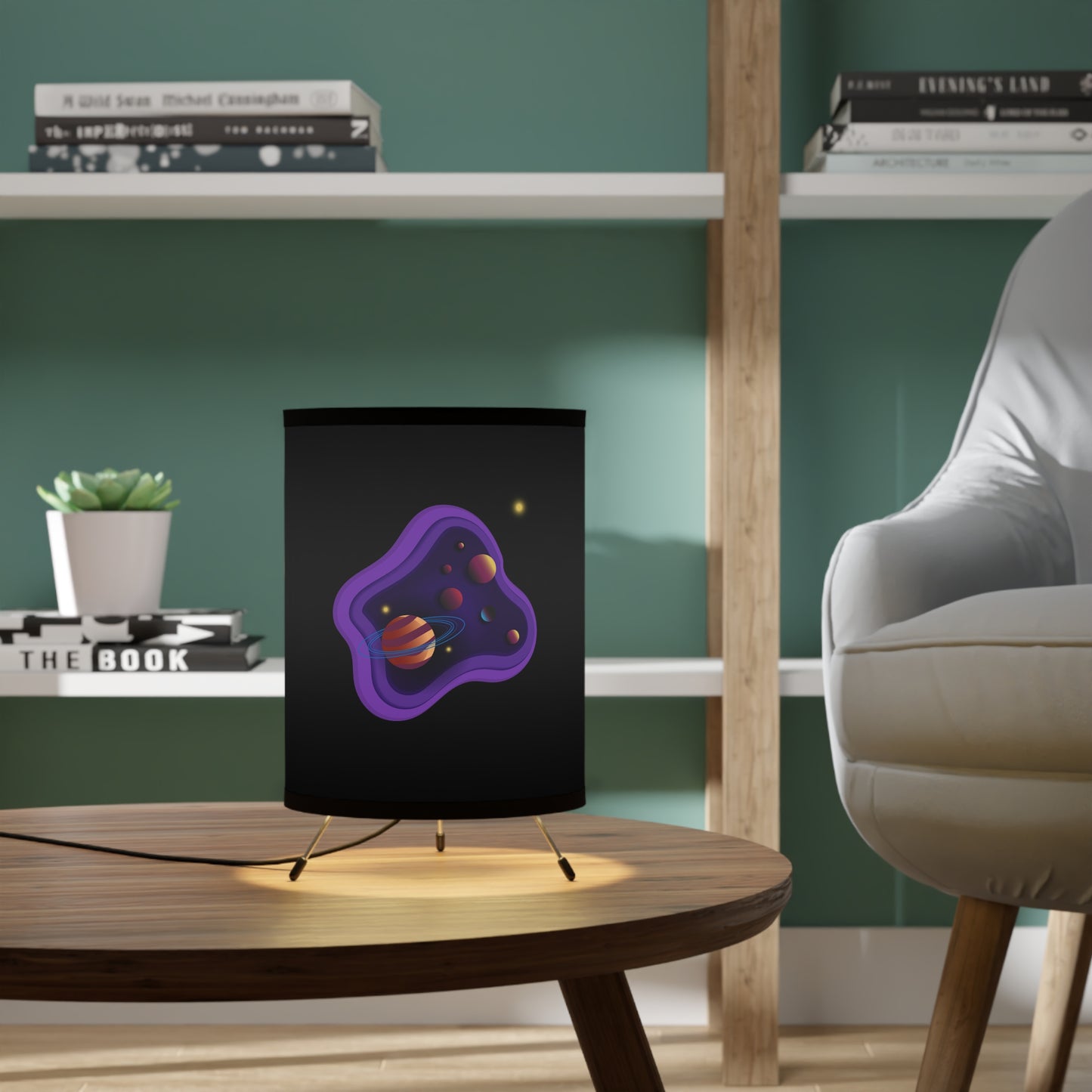 Tripod Lamp Planets Great for a  Game Room