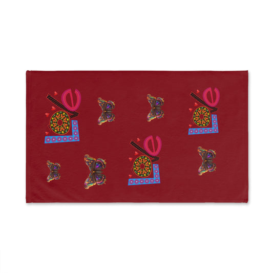 Love-Themed Hand Towel, Colorful Butterfly Kitchen Towel, Valentine's Day Decor, Gift for Him or Her, Home Textile