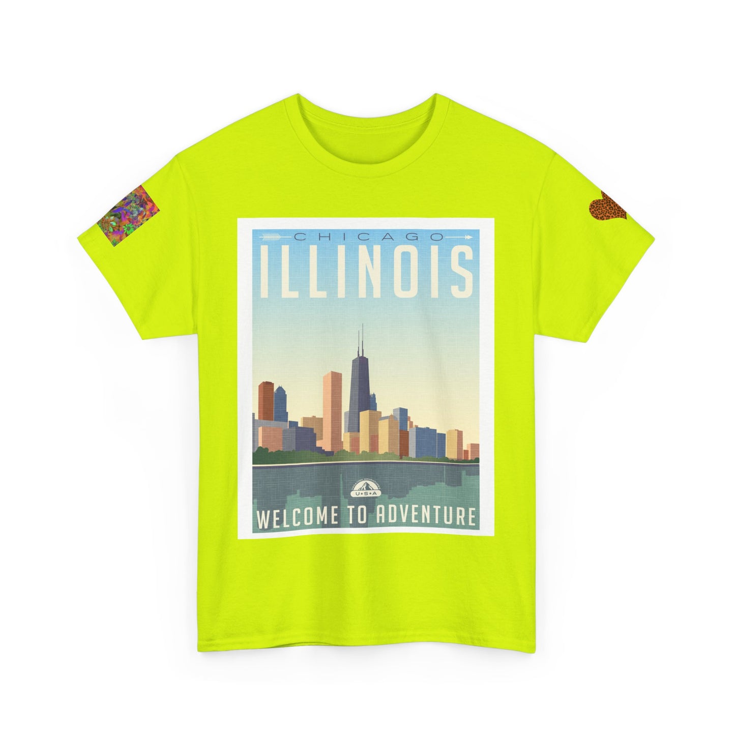 Chicago Adventure T-shirt with Mountain Wolf in Moonlight