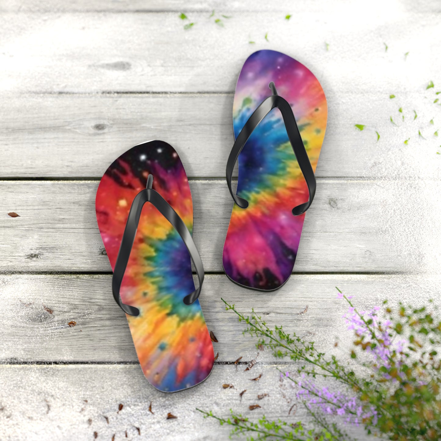 Flip Flops Tied Dyed  Pink Yellow Blue Green