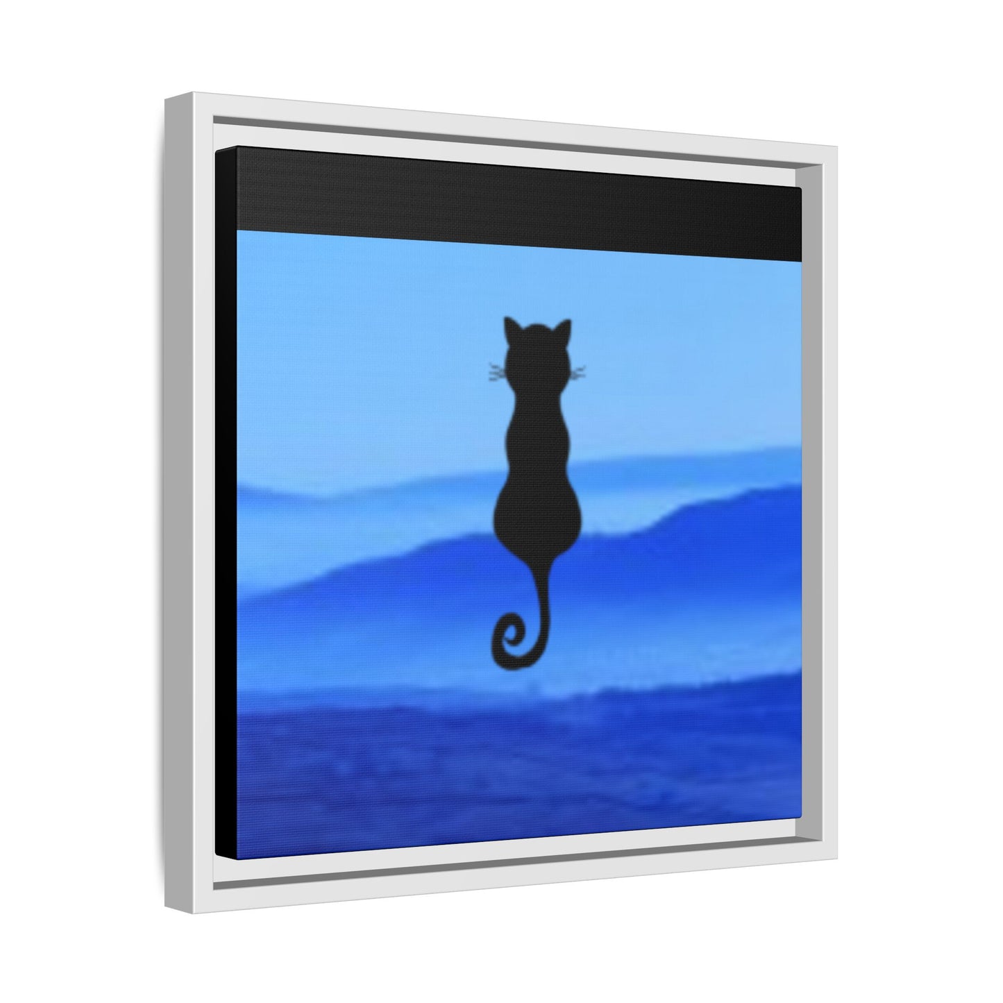Framed Cat Silhouette Art Print, Wall Decor, Cat Lover Gift, Home Office Art, Pet Memorial