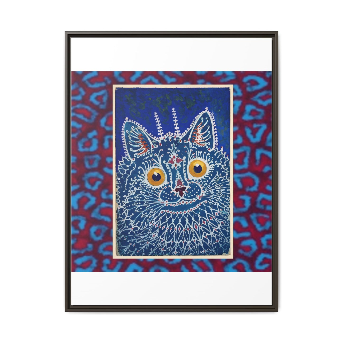 Colorful Cat Framed Matte Canvas Art - Whimsical Home Decor