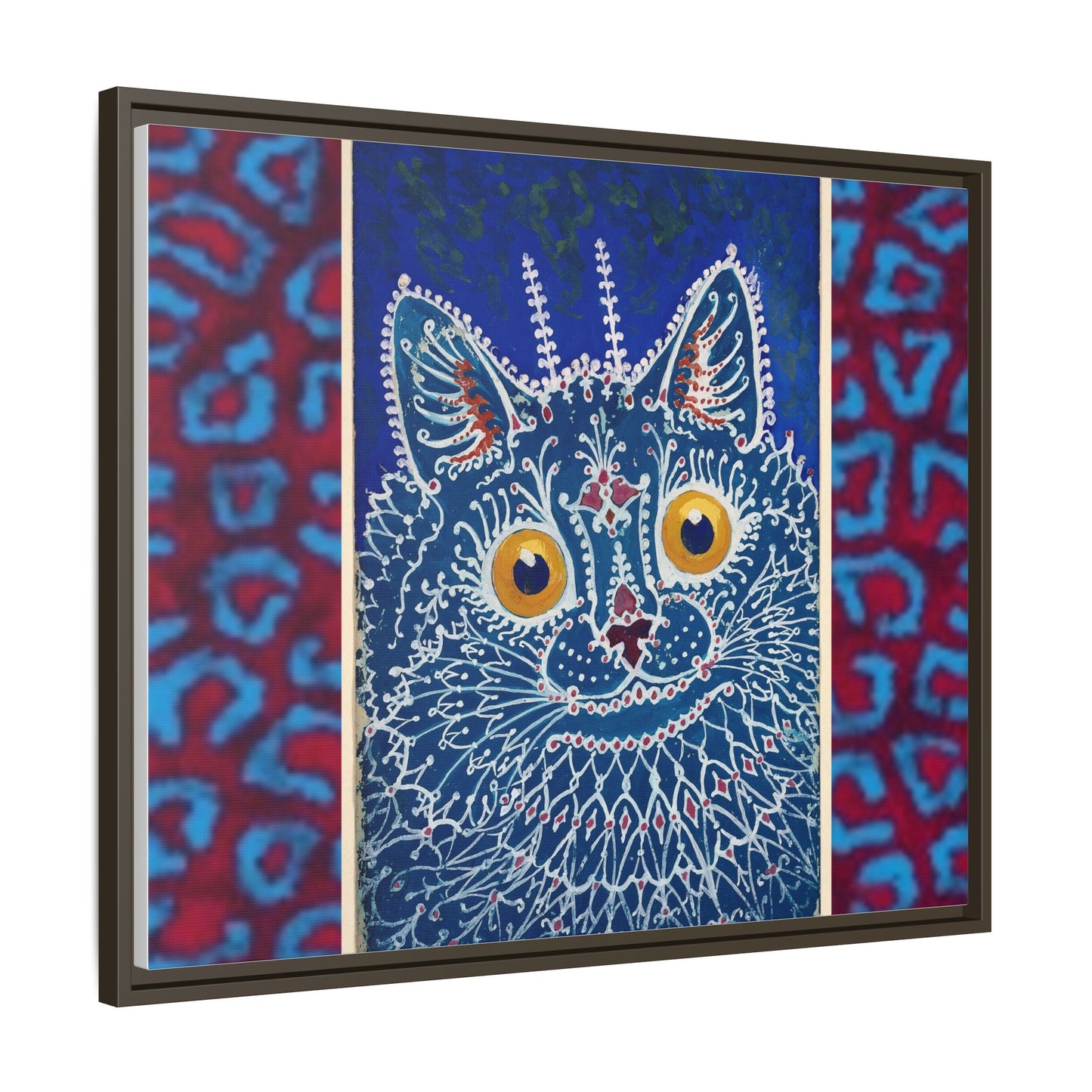 Colorful Cat Framed Matte Canvas Art - Whimsical Home Decor