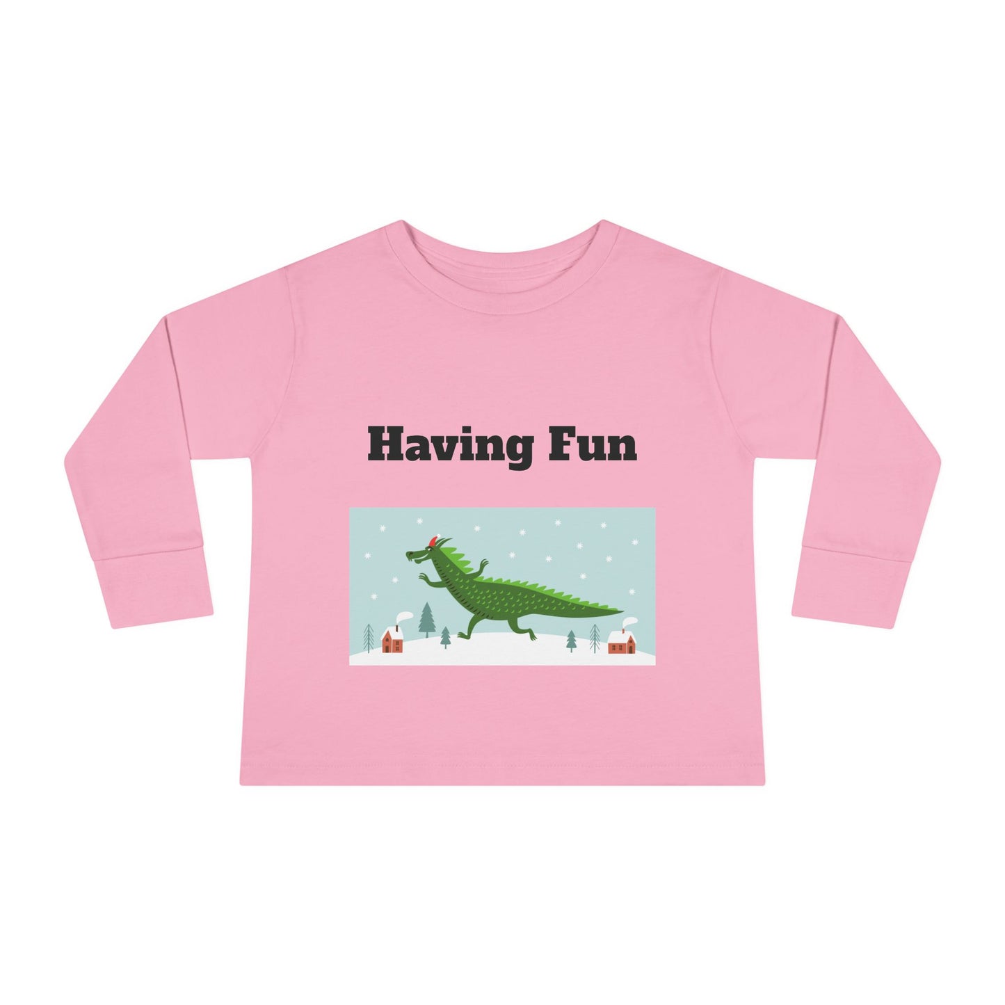 Camiseta de manga larga para niños pequeños Dinosaurio divirtiéndose