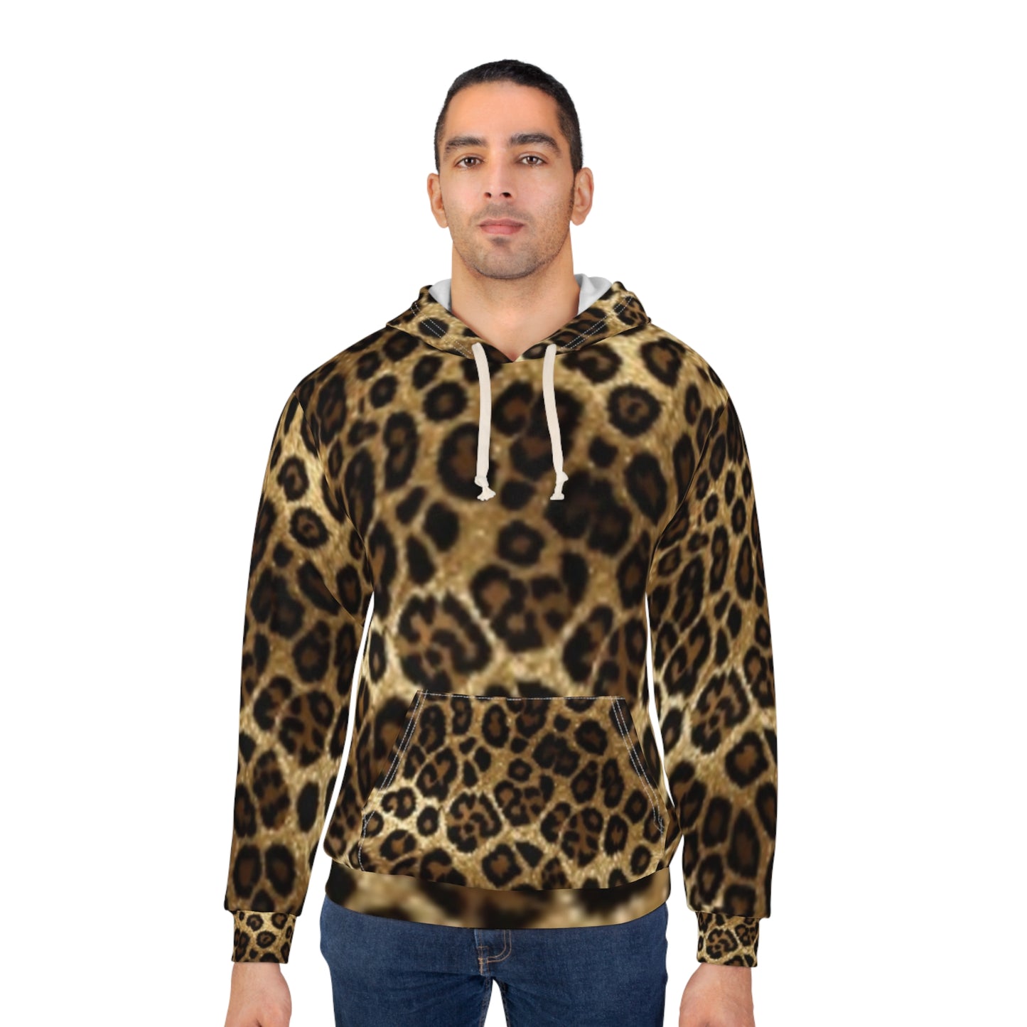 Sudadera unisex con estampado de leopardo: estilo acogedor para el día a día.