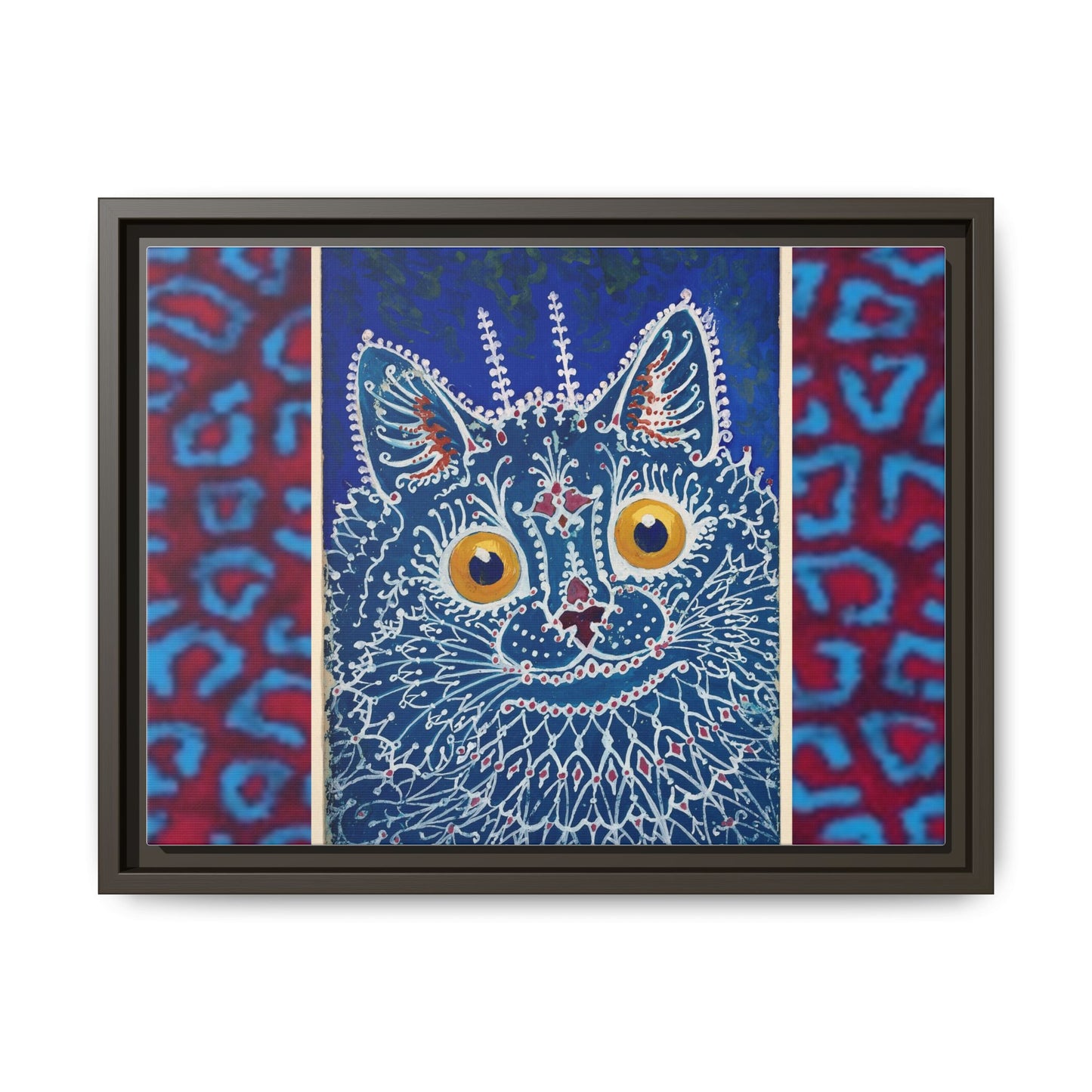 Colorful Cat Framed Matte Canvas Art - Whimsical Home Decor