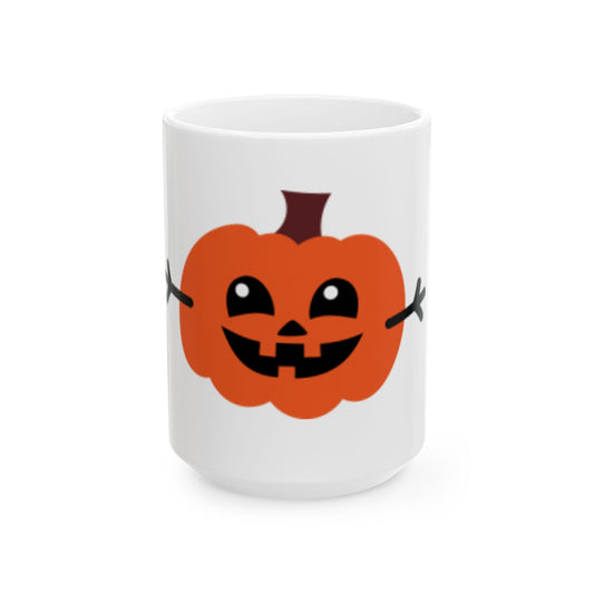 Orange Pumpkin Ceramic Mug, (11oz, 15oz) Great for Children & Adults Fabulous Gift!