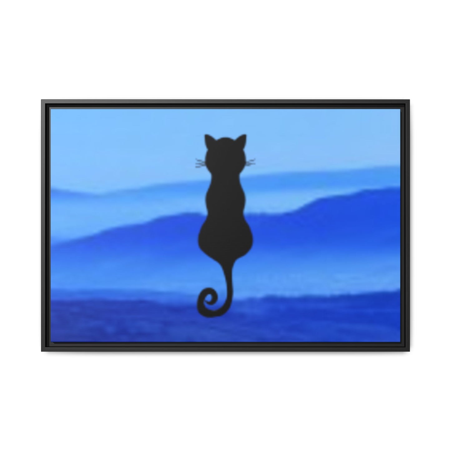 Framed Cat Silhouette Art Print, Wall Decor, Cat Lover Gift, Home Office Art, Pet Memorial