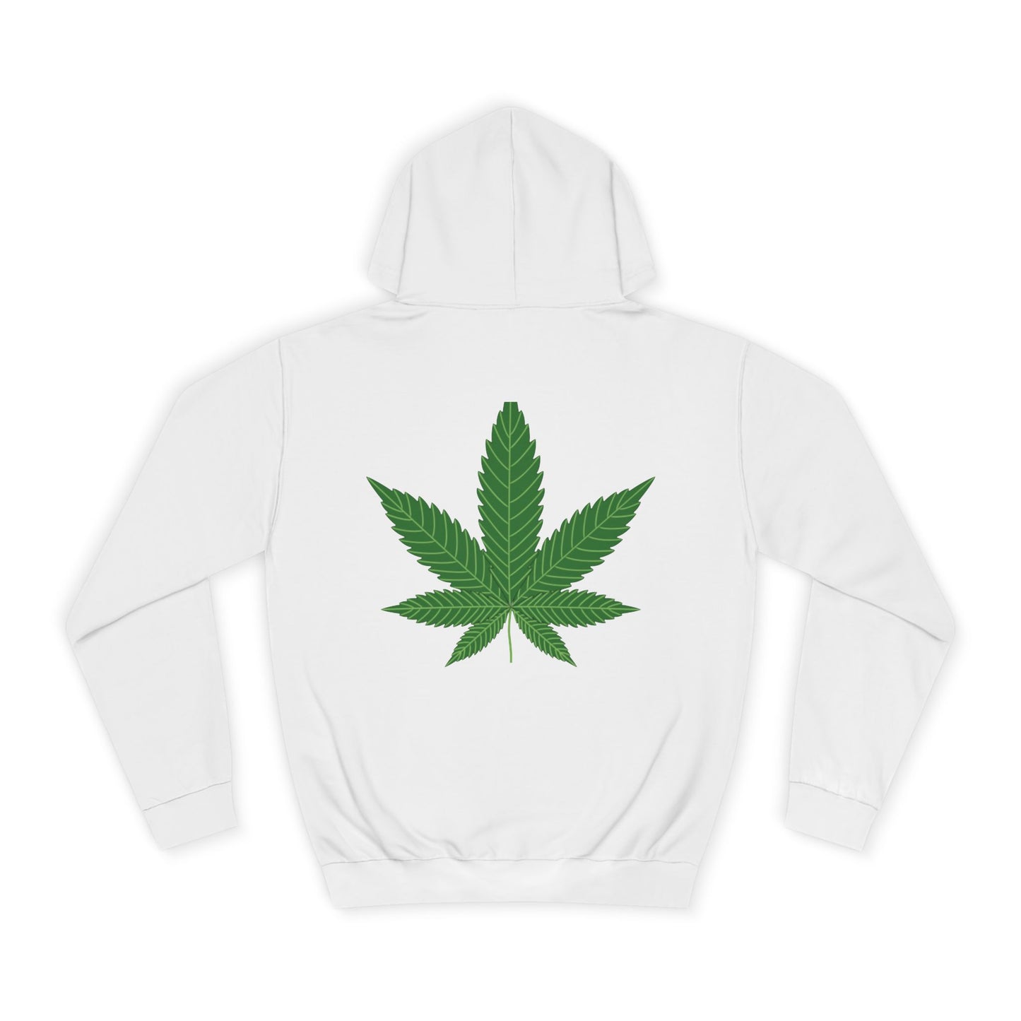 Unisex College Hoodie with Marijuana Leaf, Perfect for Casual Wear, College Dorms, Gifts, Festivals, Streetwear Essentials
