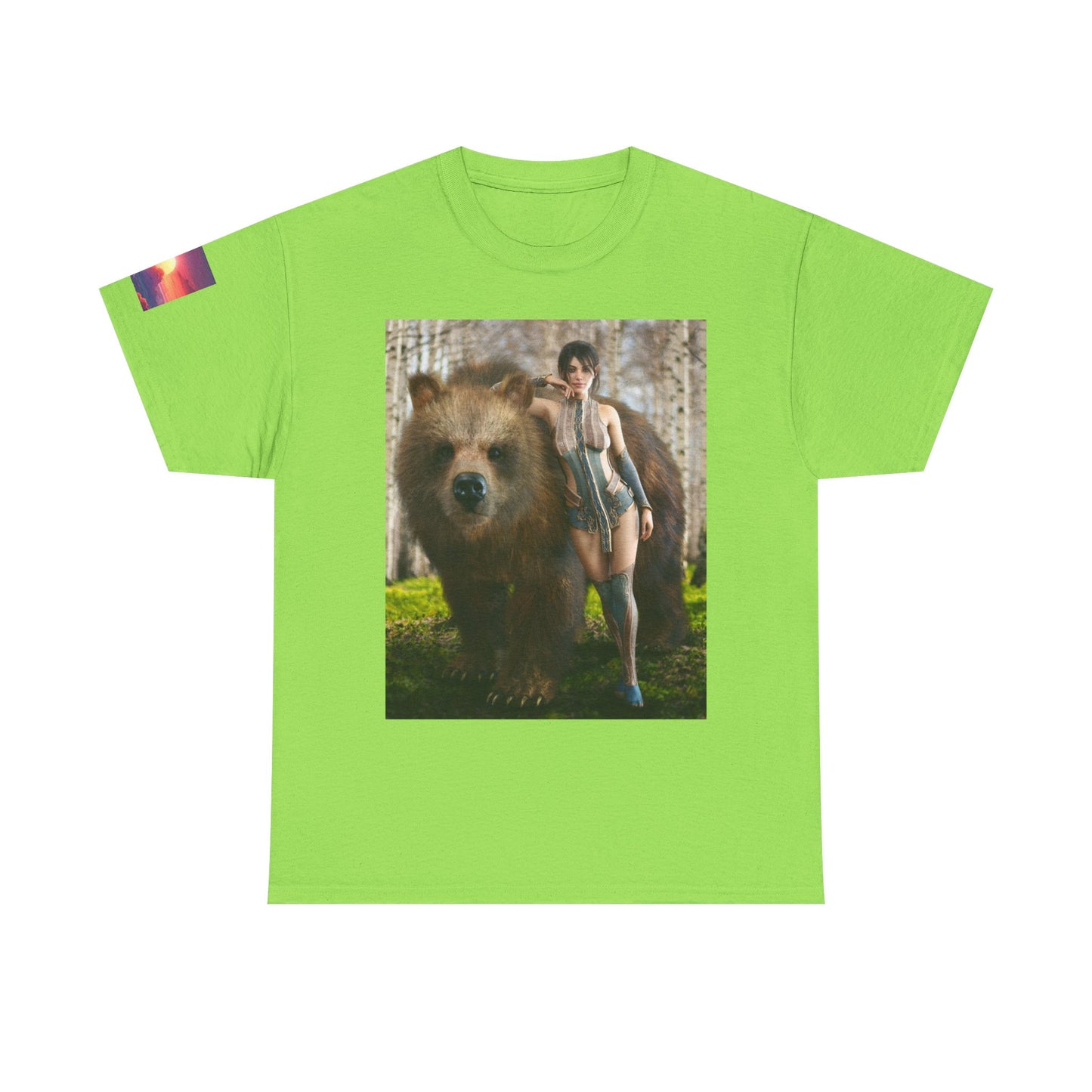 Sexy Girl & Bear Unisex T-shirt | Nature Inspired T-Shirt, Casual Gift, Unique Design, Eco-Friendly Fashion, Outdoor Lover Apparel