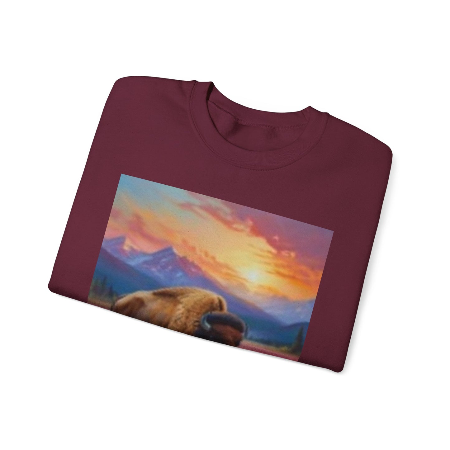 Bold Buffalo Design Unisex Crewneck Sweatshirt - Perfect for Nature Lovers