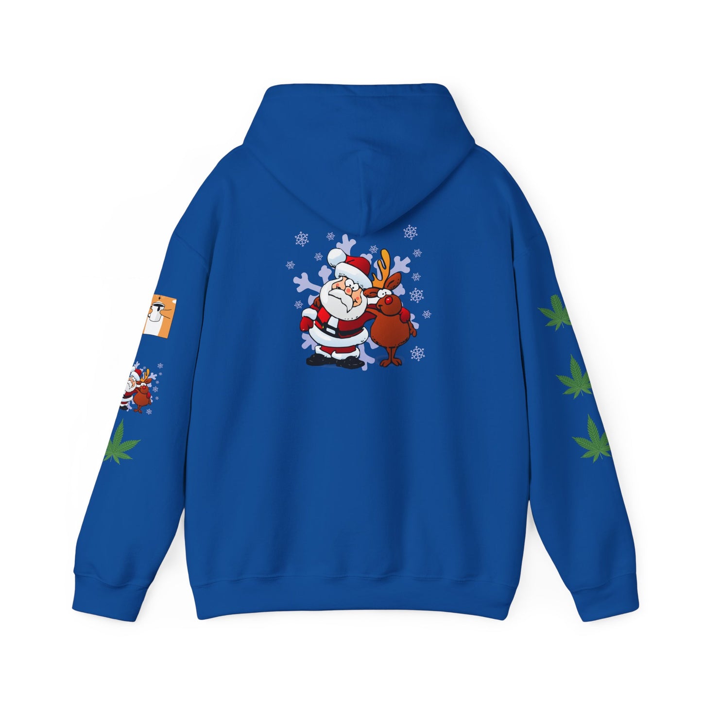 Sudadera con capucha Papá Noel Reno Hoja de marihuana