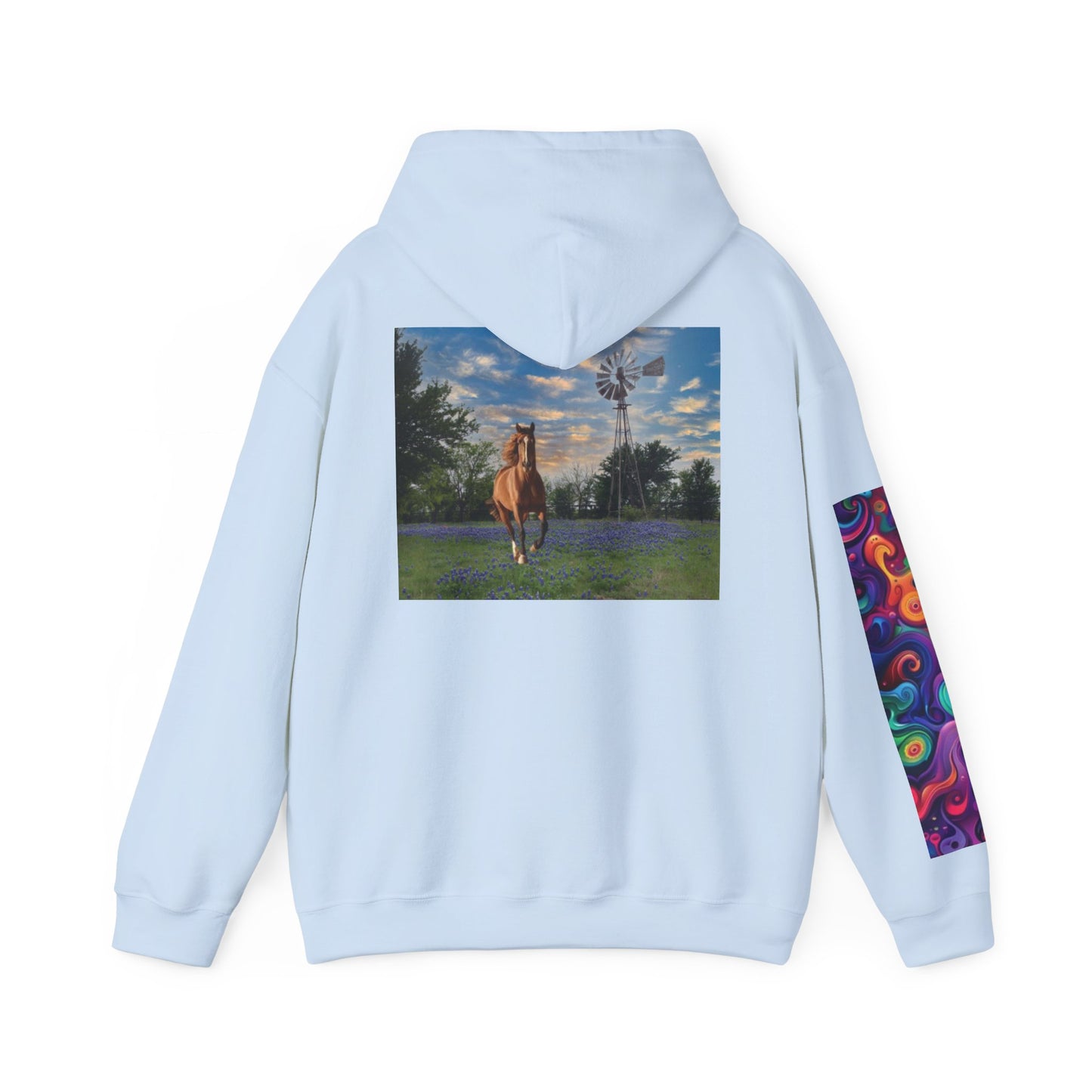 Sweat à capuche unisexe inspiré du Texas avec manches colorées 