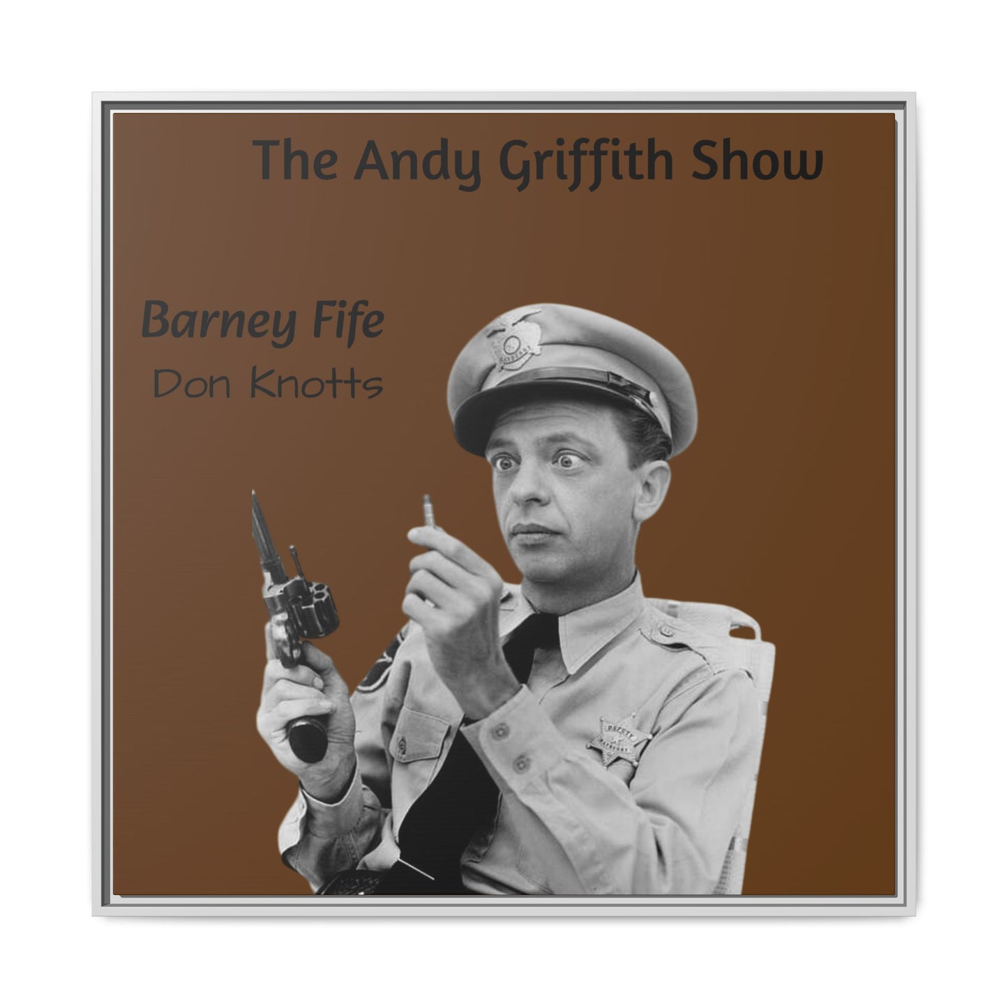 Wall Art Frames Andy Griffith Show Barney Fife looking at Bullet