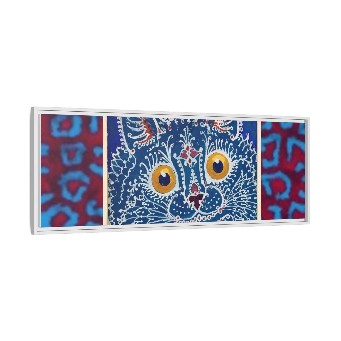 Colorful Cat Framed Matte Canvas Art - Whimsical Home Decor