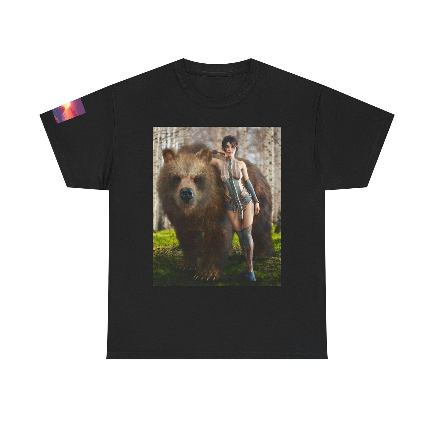 Sexy Girl & Bear Unisex T-shirt | Nature Inspired T-Shirt, Casual Gift, Unique Design, Eco-Friendly Fashion, Outdoor Lover Apparel