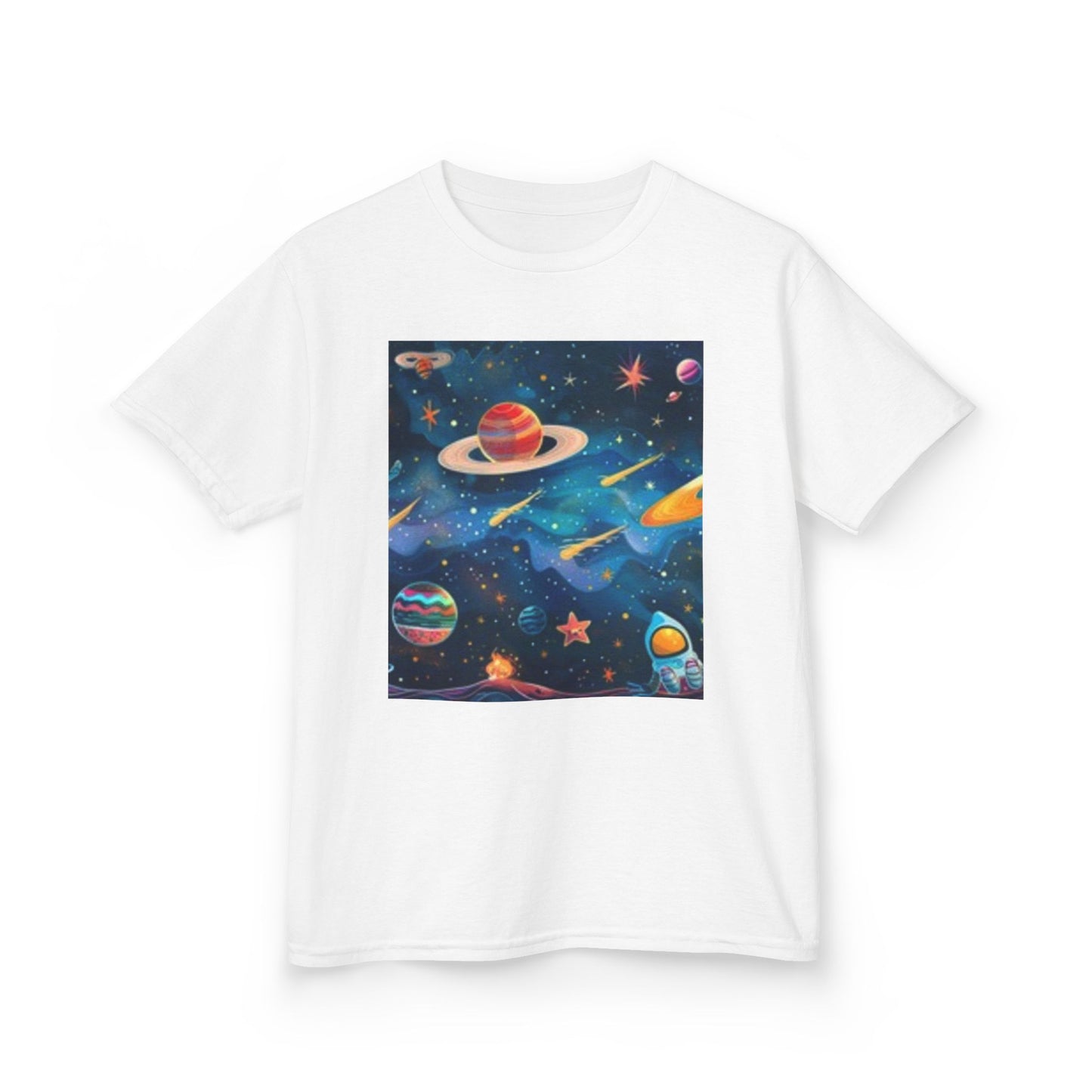 Kids Space Adventure Tee - Colorful Cosmic Design for Young Explorers