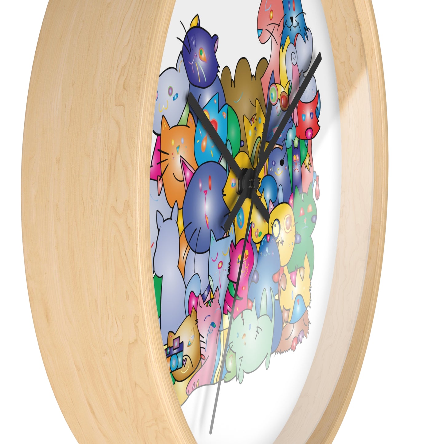 Wall clock Colorful Cats