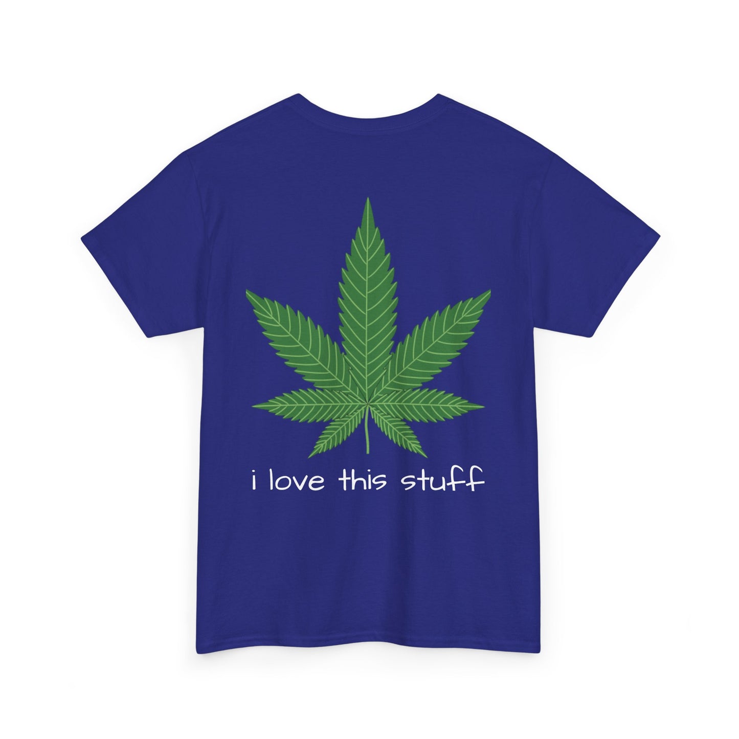 T-shirt unisexe en coton épais avec motif feuille de cannabis verte