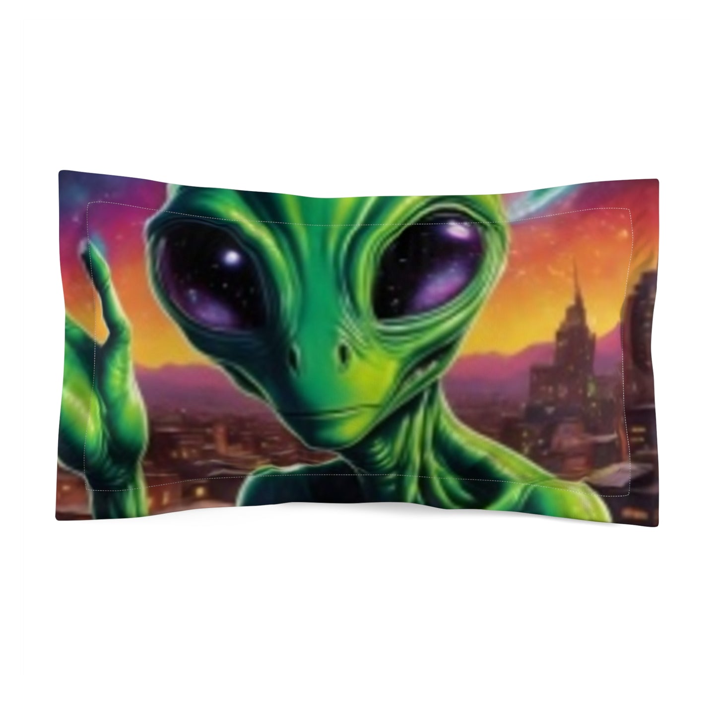 Taie d'oreiller verte Alien King Size Standard Merci Shookie Mookie