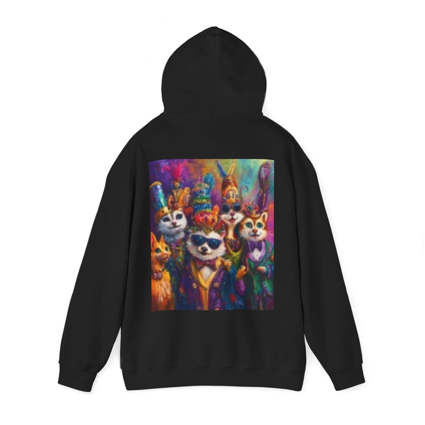 Colorful Cat Party Hooded Sweatshirt