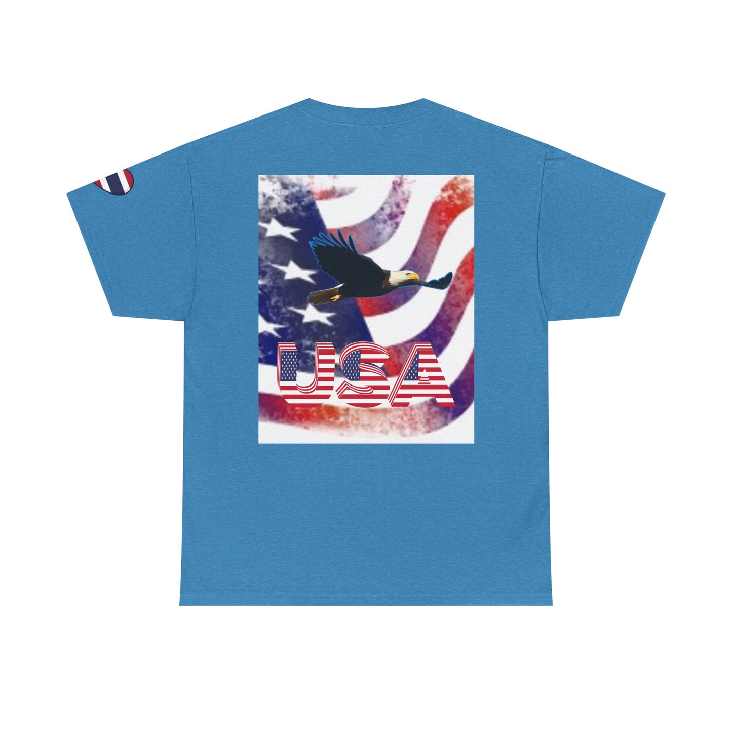 USA Pride Unisex Heavy Cotton Tee - Patriotic Fist & Eagle Design