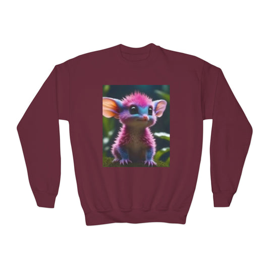 Youth Crewneck Sweatshirt with Adorable Fantasy Creature Print