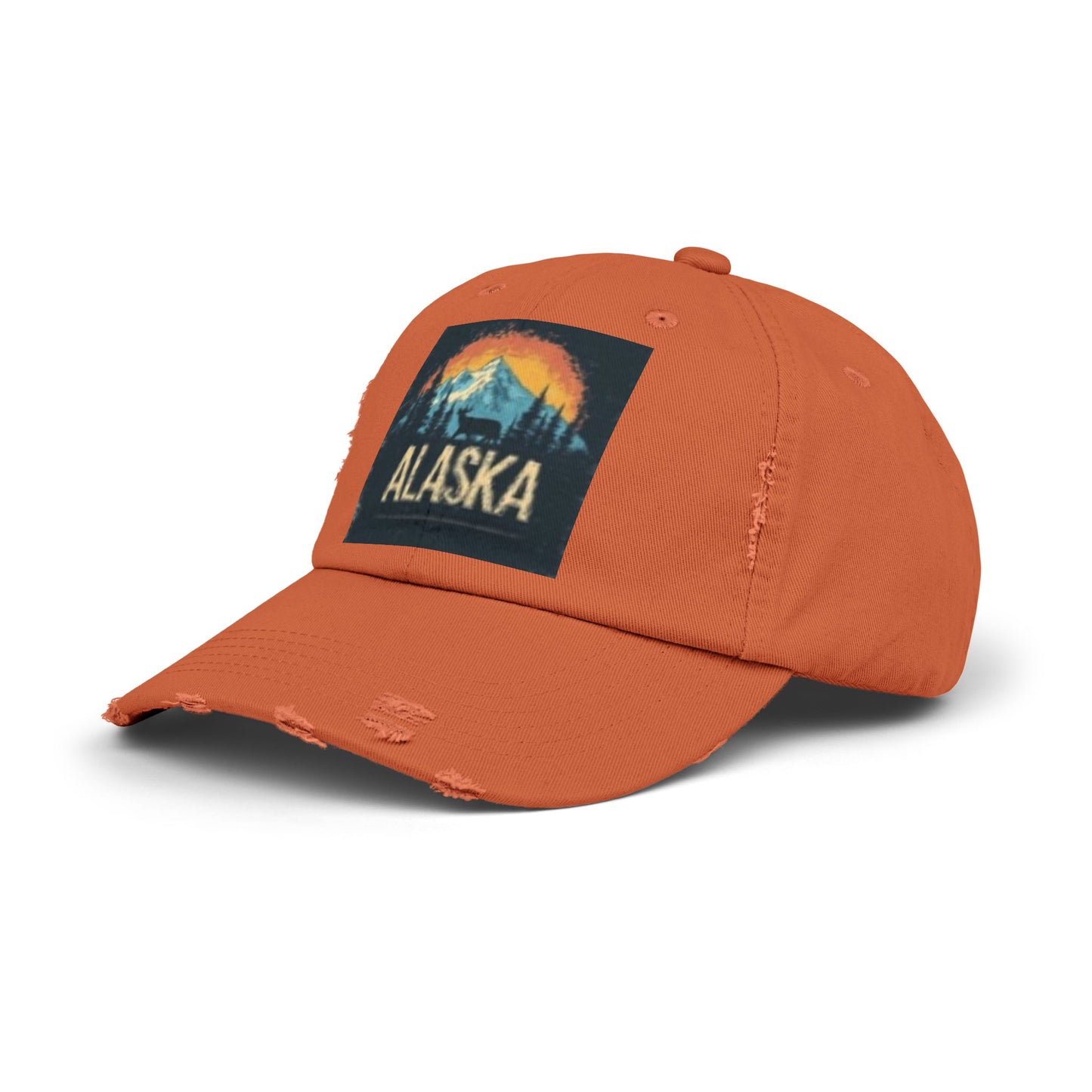 Gorra unisex desgastada - Gorra con gráfico vintage de montaña de Alaska 
