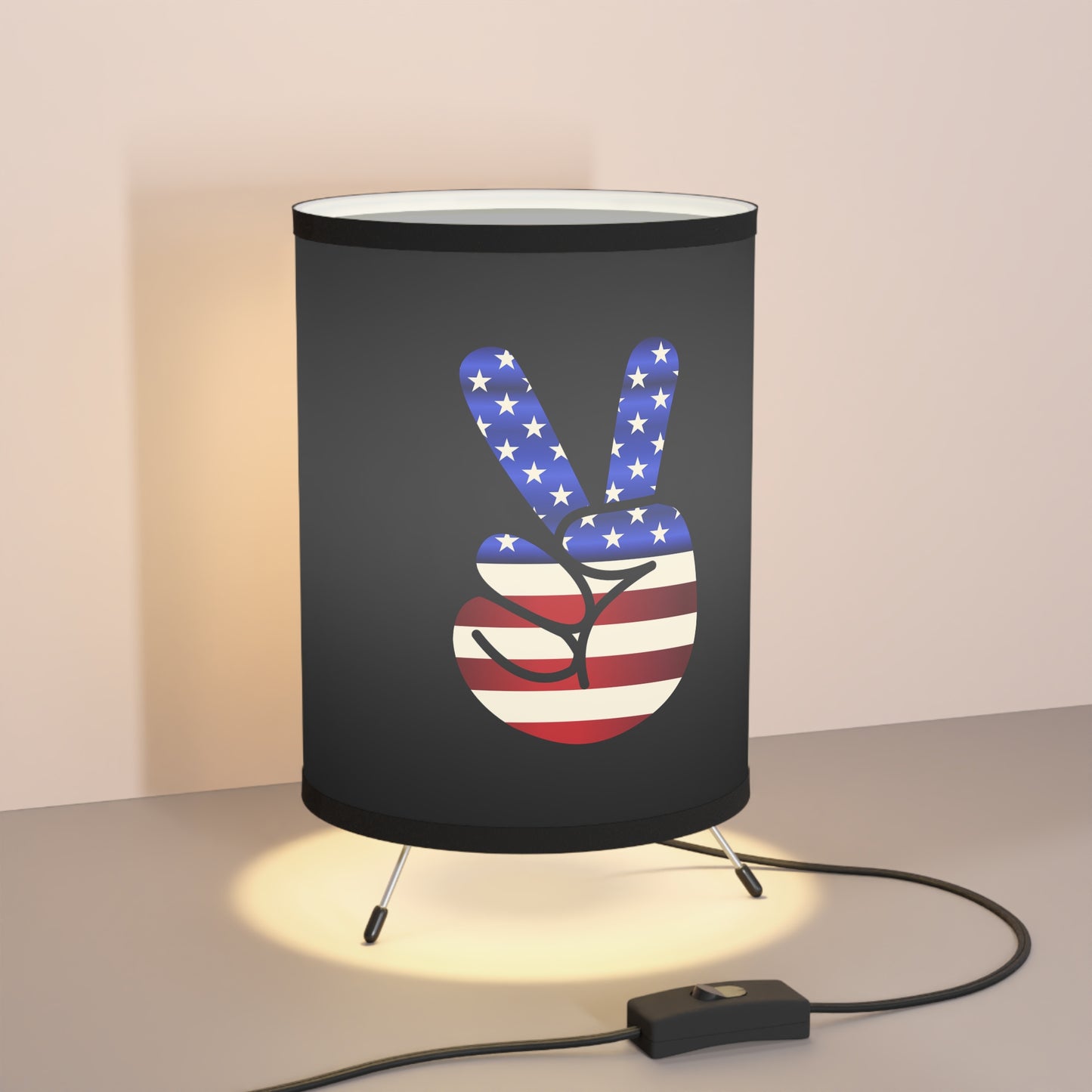 Tripod Lamp with High-Res Printed Shade, US\CA plug