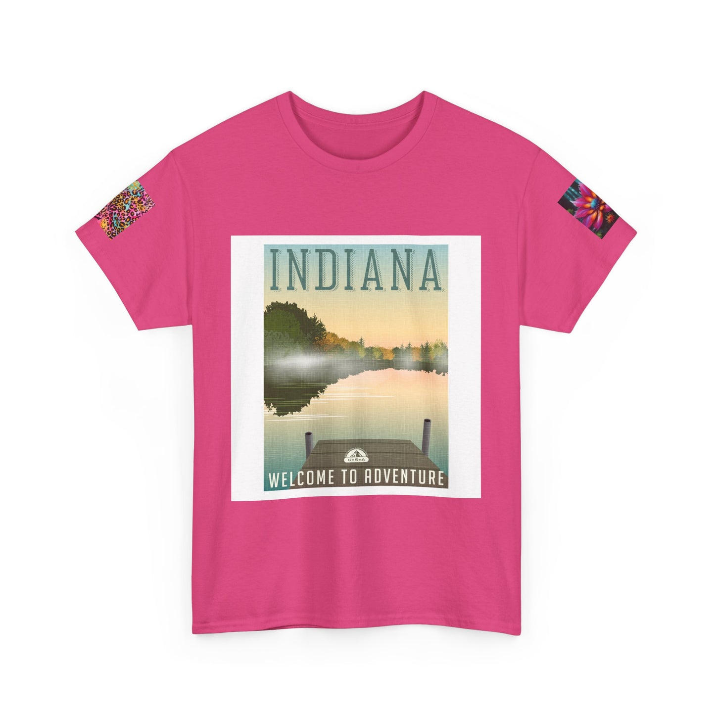Indiana Nature Lake T-shirt - & Deer Full Moon