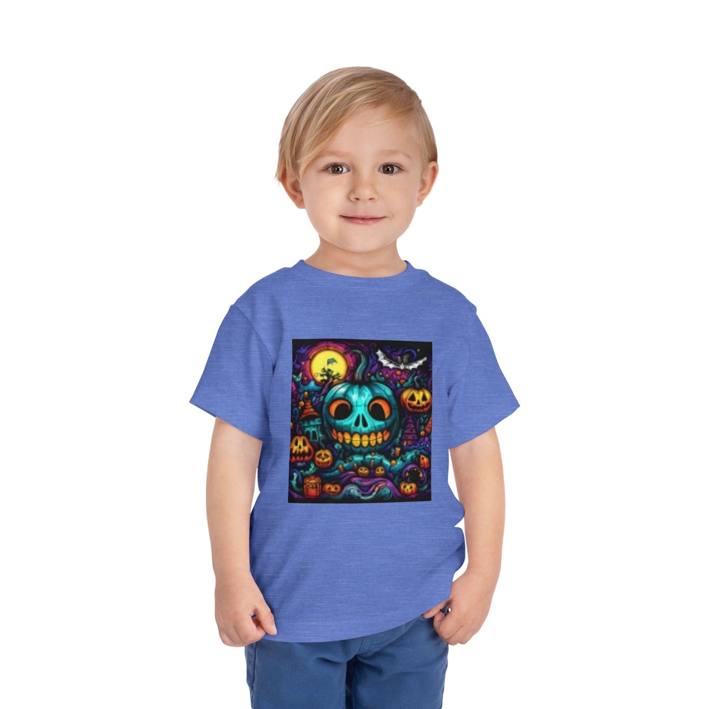 Colorful Pumpkin I'm happy Toddler Short Sleeve T-shirt Fun T-shirt for Halloween!