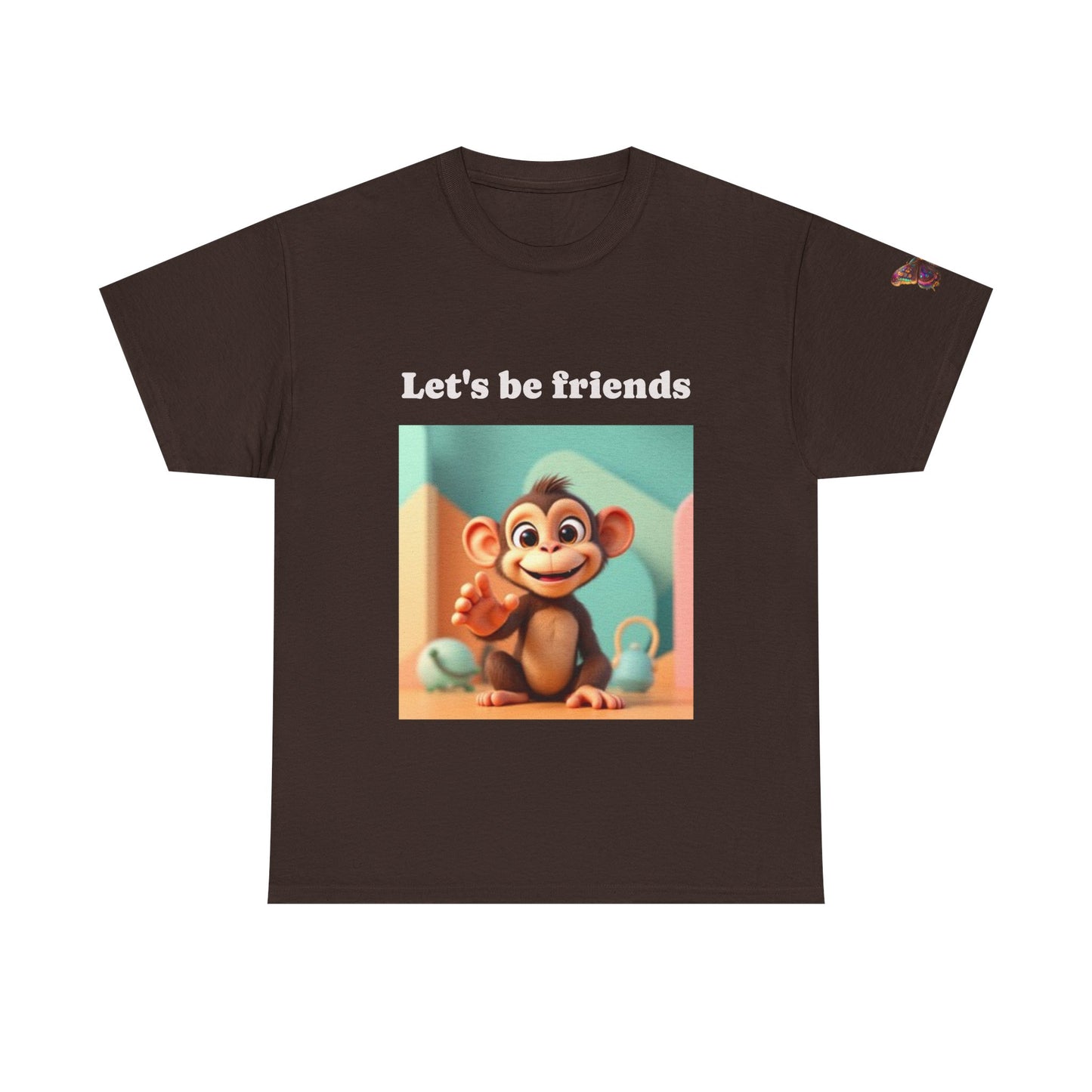 Playful Monkey T-shirt - "Let's Be Friends" Shirt