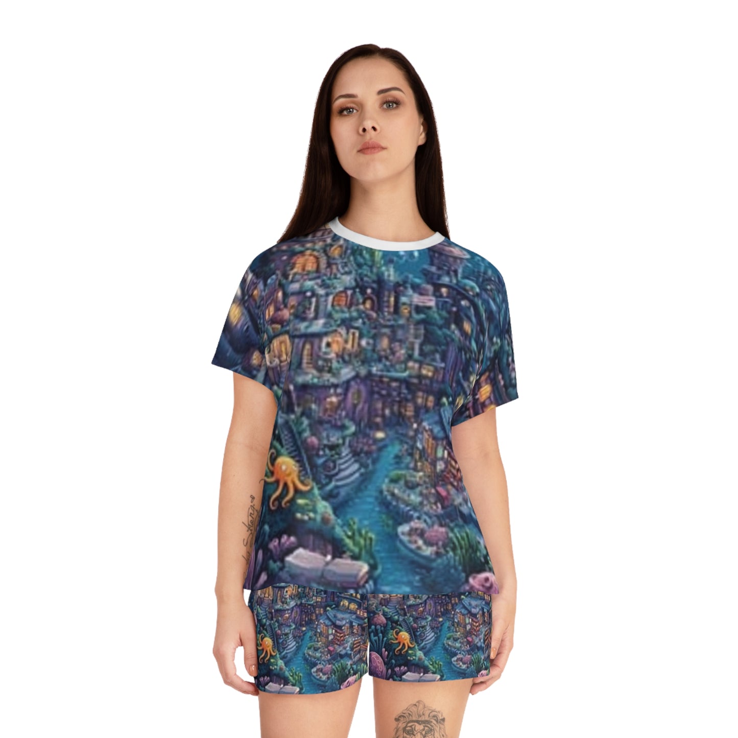 Ensemble de pyjama court pour femme Ocean Très coloré et confortable