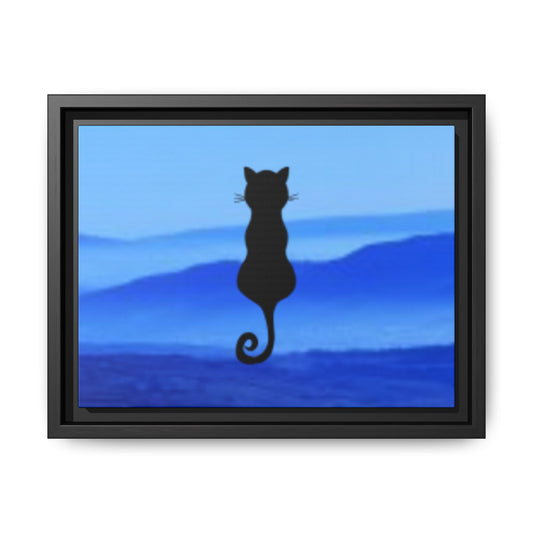 Framed Cat Silhouette Art Print, Wall Decor, Cat Lover Gift, Home Office Art, Pet Memorial
