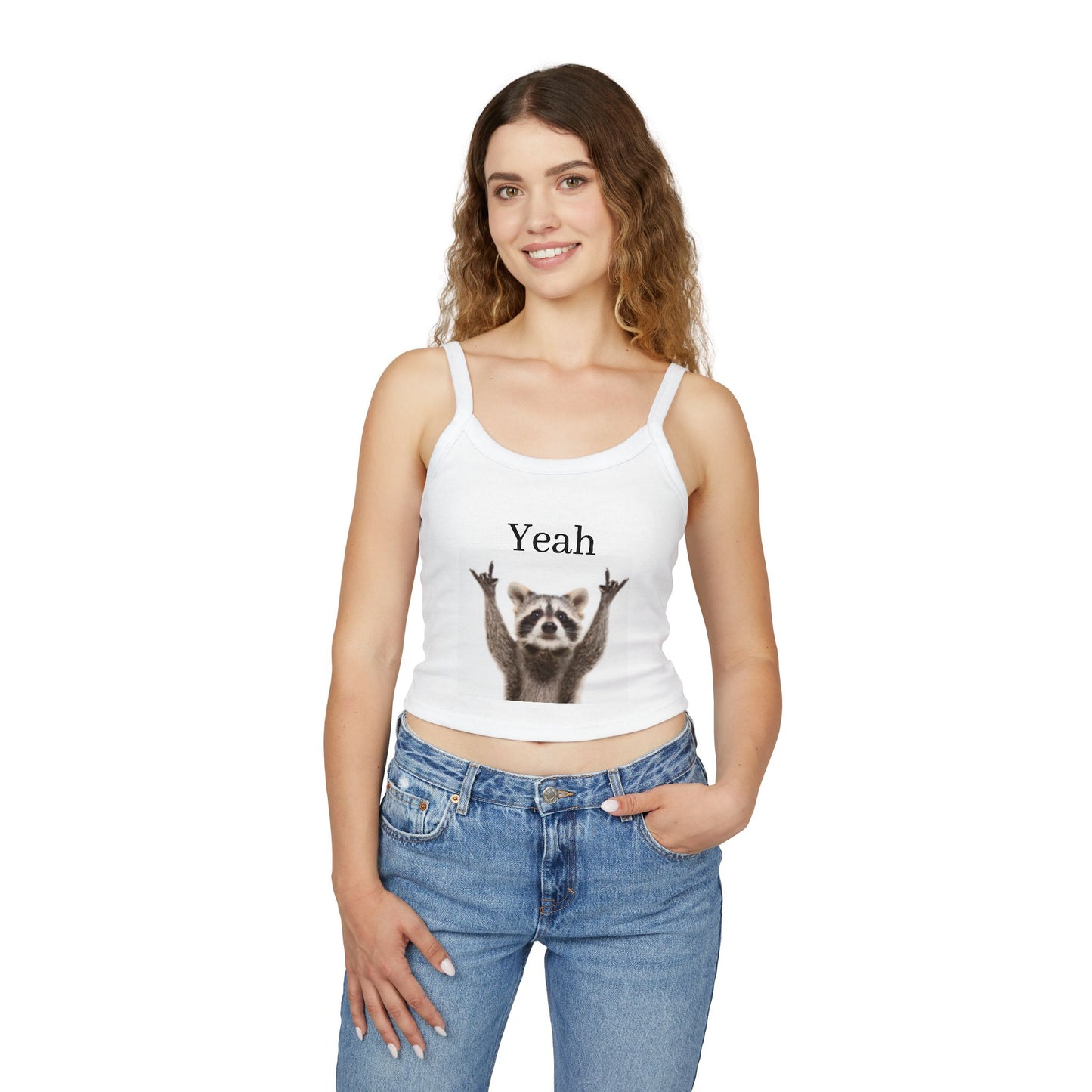 Camiseta sin mangas con tirantes finos para mujer Raccoon Yeah